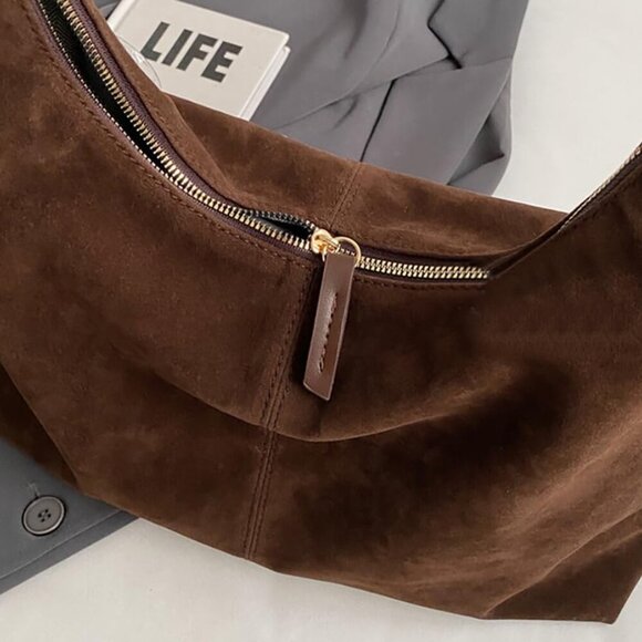 Slouchy Suede Shoulder Bags For Women Underarm Bag Womens Tote Bag Work Purses C - Picture 6 of 6